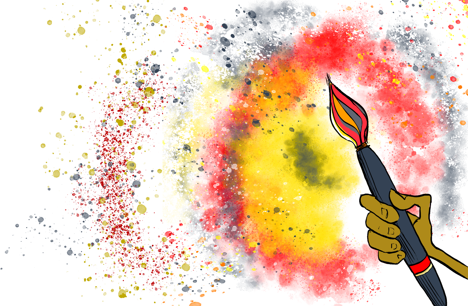 Gzuz and the Big Bang Theory - the start of the universe. Gzuz and a paintbrush.