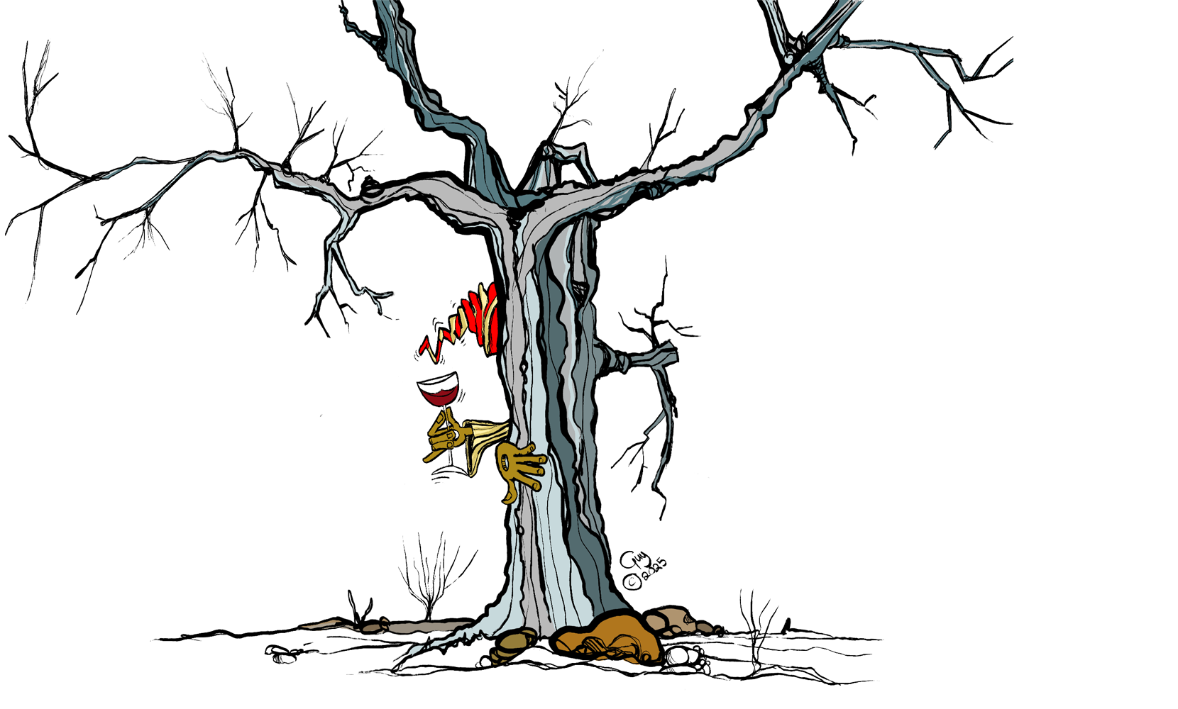 Gzuz and the Big Bang Theory - Gzuz hiding behind the tree.