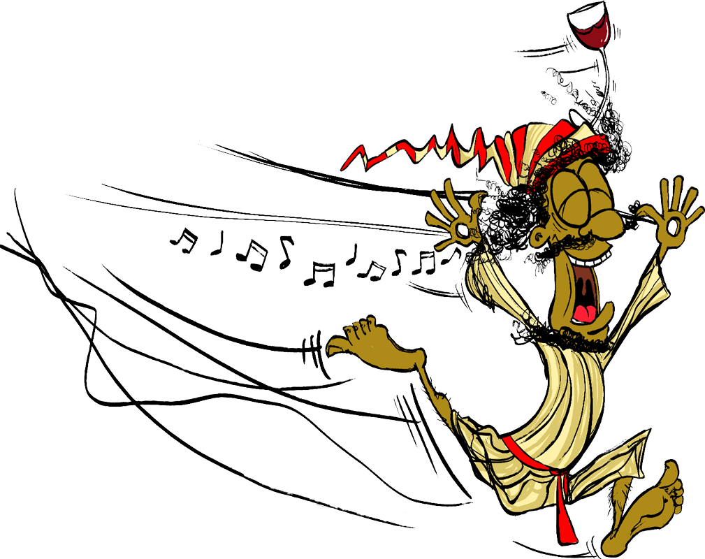 Gzuz and the Big Bang Theory - Gzuz running with glee with his holy hands in the air!