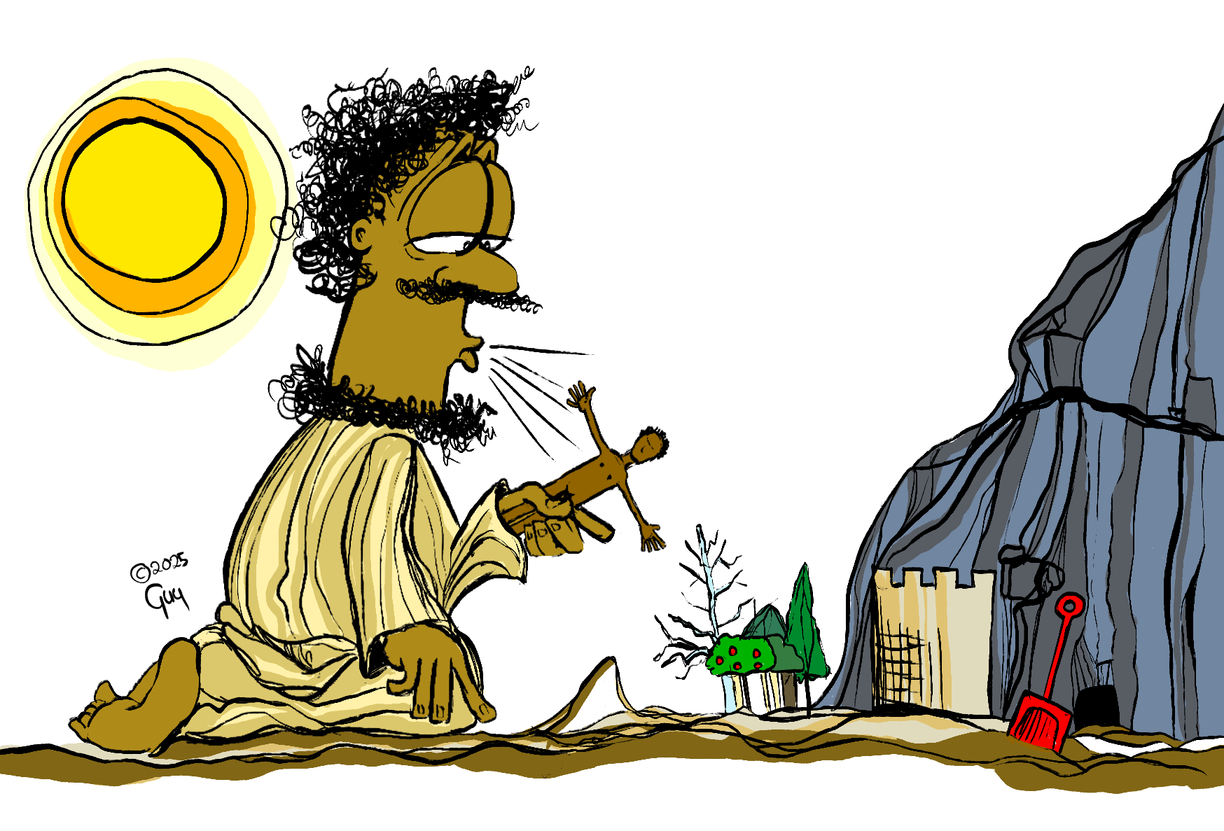 Gzuz and the Big Bang Theory - Gzuz making Adam from mud.