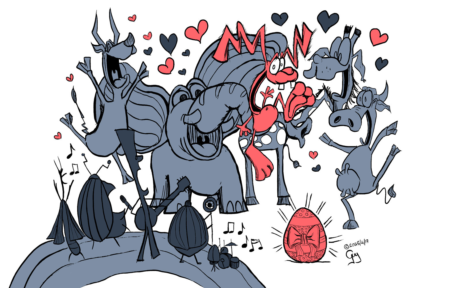 Gzuz and the Easter Bunny - all the animals love the easter bunny now.