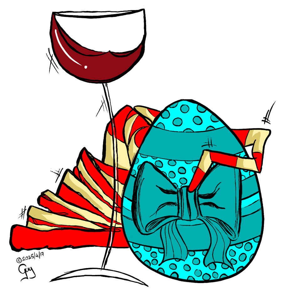 Gzuz and the Easter Bunny - chocolate and red win perfectly paired. Thank you, Hat!