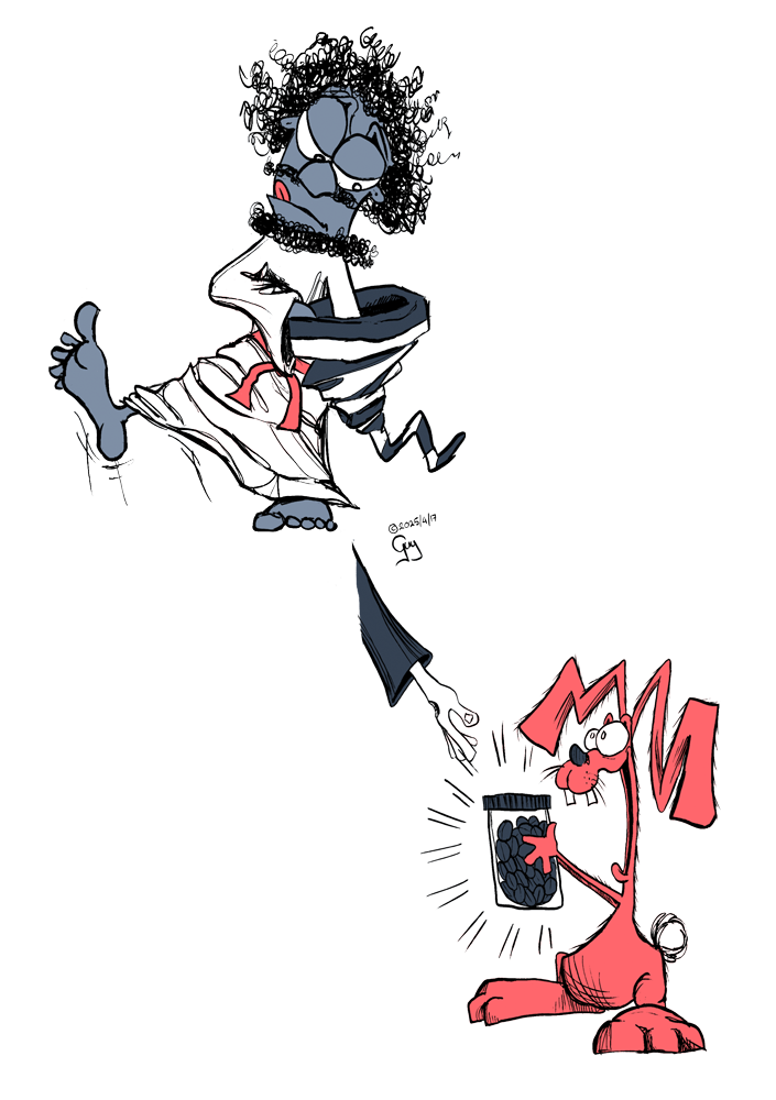 Gzuz and Easter bunny - gzuz finding a jar of magic cocoa beans and giving it to easter bunny.